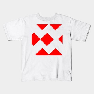 Red Diamond Squares Kids T-Shirt